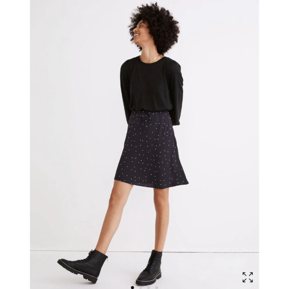 Madewell Dresses & Skirts - Madewell Drawstring Mini Slip Skirt in Night Vision Navy Blue